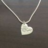 Heart necklace with hand print & name