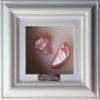 62- pink casts, white frame, white backing